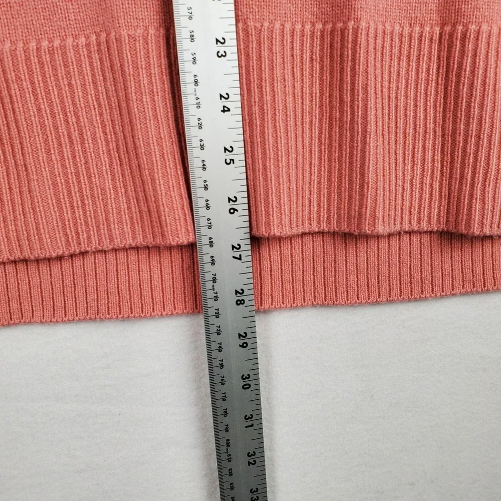 J. Crew Sweater Womens Medium Coral Wool Knit Ribbed Classic Round Neck Pullover